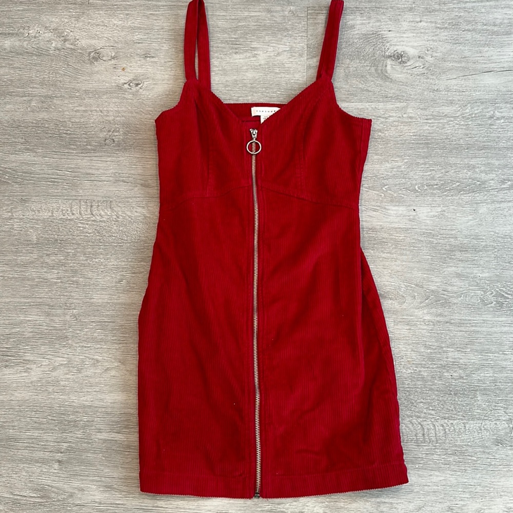 Topshop Red Corduroy Dress